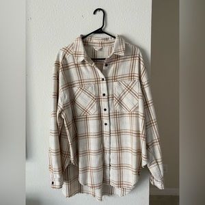 Pink blush maternity button down flannel